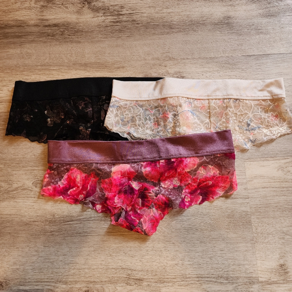 3 pairs Victoria's secret cheeky panties NWT